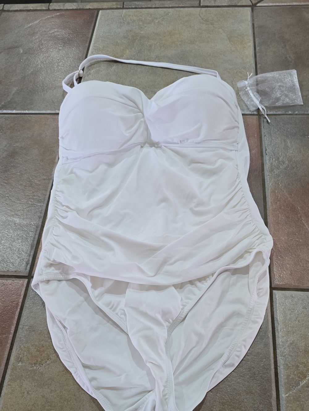 ANNE COLE white 1 Piece Swimsuit Sz 12 Nwt